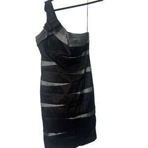 Scarlett Black/ Silver One Shoulder Party Dress - 14